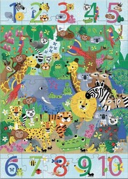 ,,Dżungla 1 do 10" - kartonowe puzzle gigant