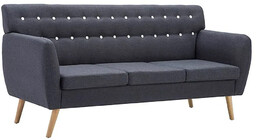 Elior 3-osobowa ciemnoszara sofa pikowana - Elia