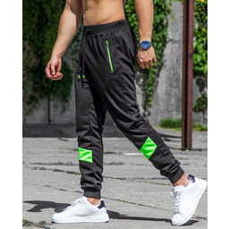 Spodnie męskie joggery czarne Recea