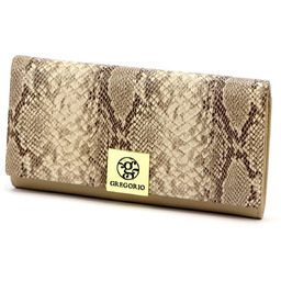 Klasyczny duży Skórzany damski portfel Gregorio