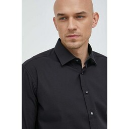 Seidensticker koszula bawełniana X-Slim męska kolor czarny slim