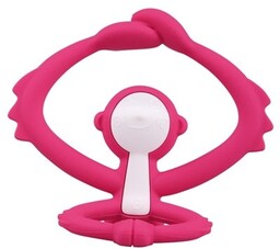 Mombella Gryzak uchwyt Zabawka Małpka dark pink