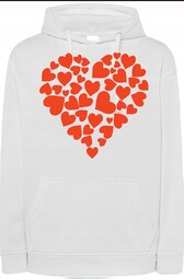 Serce Walentynki Bluza z Kapturem Modna r.XXL