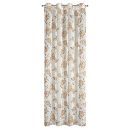 Eurofirany Zasłona 140x250 Mela beżowa złota kwiaty gotowa