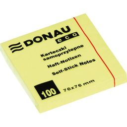 Bloczek 76x76 mm Donau ECO żółty 100 kartek