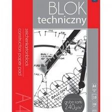 Blok Techniczny A4 10K Biały Premium 240g INTERDRUK