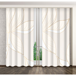 Zasłona z nadrukiem w beżowe liście ZMB-73 Mariall