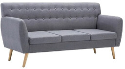 Elior 3-osobowa szara sofa pikowana - Lilia