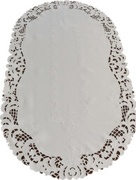 Bieżnik z haftem biały OH-150-A