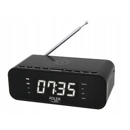 Radiobudzik Adler AD1192B Fm Bluetooth bezprzewodowa ładowarka czarny