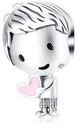 Rodowany srebrny charms do pandora chłopiec boy serce