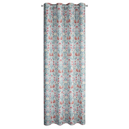 Eurofirany Zasłona 135x250 Ashley biała bordowa kwiaty gotowa