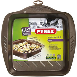Pyrex asimetriA brytfanna z metalu, poręczna, kwadratowa, 24