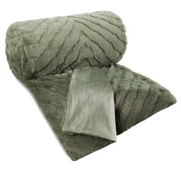 Eurofirany Koc narzuta 150x200 Kate oliwkowy futrzany