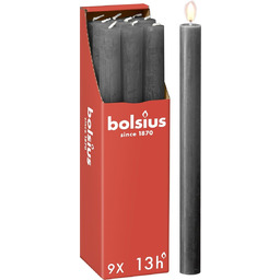 Bolsius Stożkowe świece kolumnowe - antracytowe - opakowanie