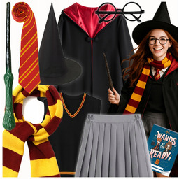 Strój Hermiona 134/146 Kamizelka Spódnica Zeszyt Harry Potter