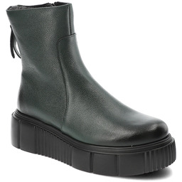 Armodo Zielone Botki Wygodne Obuwie Damskie Na Platformie