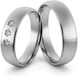 Obrączki ślubne palladowe 5 mm z brylantami -