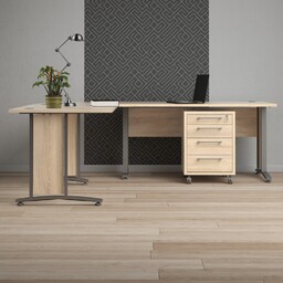 Biurko narożne z kontenerkiem dąb sonoma mat 230