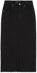 Cropp - Czarna jeansowa spódnica midi - Czarny