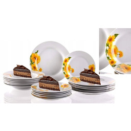 Talerze Obiadowe dla 6 osób żółte Słoneczniki