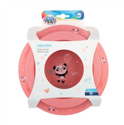 Canpol babies zestaw naczyń 2elem Exotic animals pink