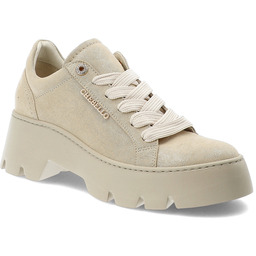 Chebello Złote Półbuty Modne Obuwie Damskie