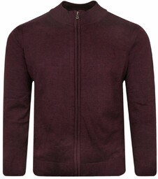 Bluza Zapinana na Zamek, Bordowa bez Kaptura, Męska