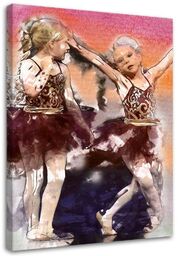 Obraz, Baletnice dziweczynki taniec vintage 40x60