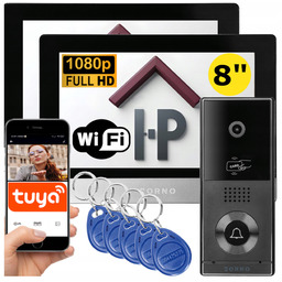 Wideodomofon Wifi Tuya 2 Dwa Monitory 8" Full
