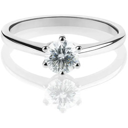 Pierścionek zaręczynowy z białego złota z diamentem