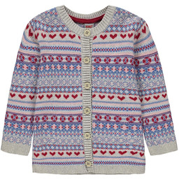 Dziewczęcy nimowlęcy rozpinany sweter nordyckie wzory Kanz r.86/92