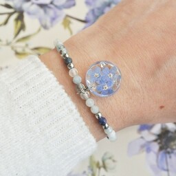 Pakamera Bransoletka z akwamarynem i niezapominajkami