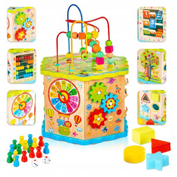 Kinderplay Drewniana Kostka Edukacyjna Dla Dzieci Sorter Labirynt