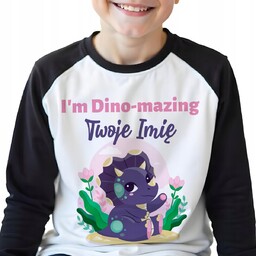 PIŻAMA DZIECIĘCA Czarna Rozmiar 134 cm Personalizwoane DINO