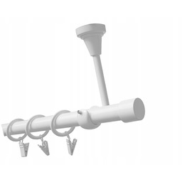 Karnisz pojedynczy Metalowy Sufitowy 19mm Biały 280cm Luna