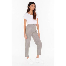 NASTY GAL SPODNIE CYGARETKI W PEPITKĘ BASIC 32