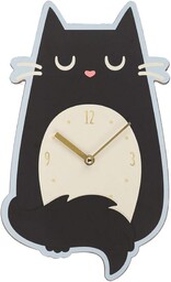 Puckator Zegar ścienny - Czarny kot - Feline