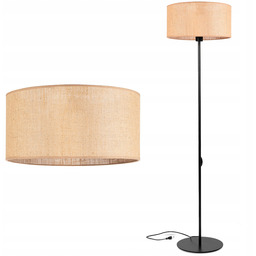 Lampa stojąca podłogowa Rustykalna Abażur Juta beżowy