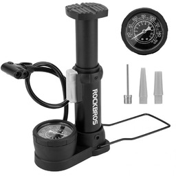 Pompka rowerowa uniwersalna nożna podłogowa z manometrem czarna