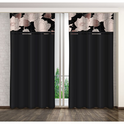 Zasłona z nadrukiem w beżowe kwiaty ZMK-124 Mariall