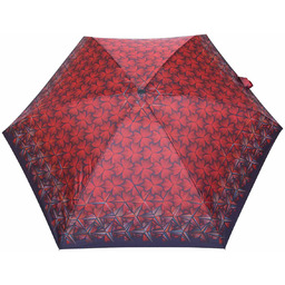 Parasolka damska, płaska Super Mini Kieszonkowa listki czerwone