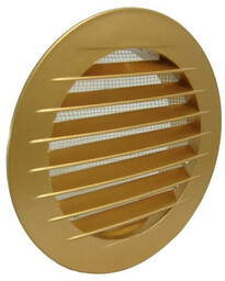 Kratka okrągła KRO kołnierz fi 125 mm złoty