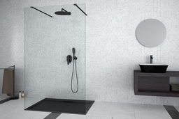 Besco Aveo due black kabina Walk-in 130 cm,