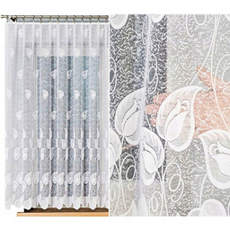 Nora firana żakardowa wzór, 023097, 400x160cm prosta (gotowa)