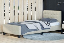 Łóżko tapicerowane SF942 jednoosobowe 90x200 Boucle Beż #3