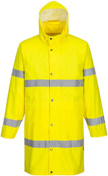 PORTWEST H442 PŁASZCZ PRZECIWDESZCZOWY OSTRZEGAWCZY 100CM ; ŻÓŁTY
