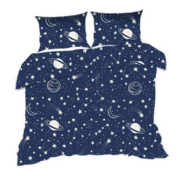 Extrapościel Pościel bawełniana 160x200 7K gwiazdozbiór granatowa planety