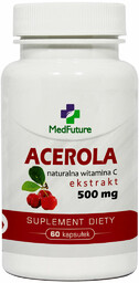 MedFuture Acerola ekstrakt 500 mg Naturalna witamina C,