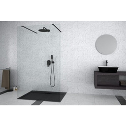 Besco Aveo due black kabina Walk-in 90 cm,